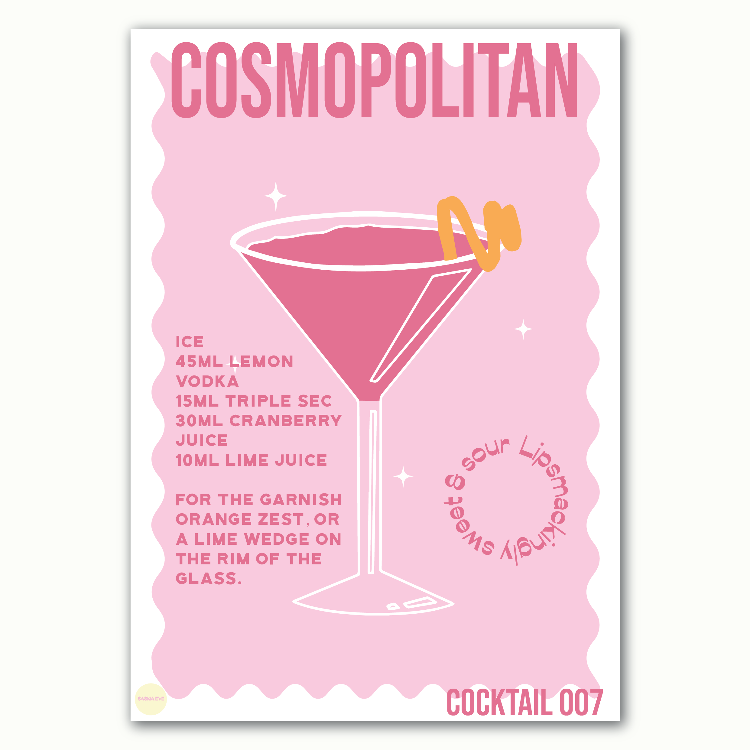 Cosmopolitan Cocktail Wall Art