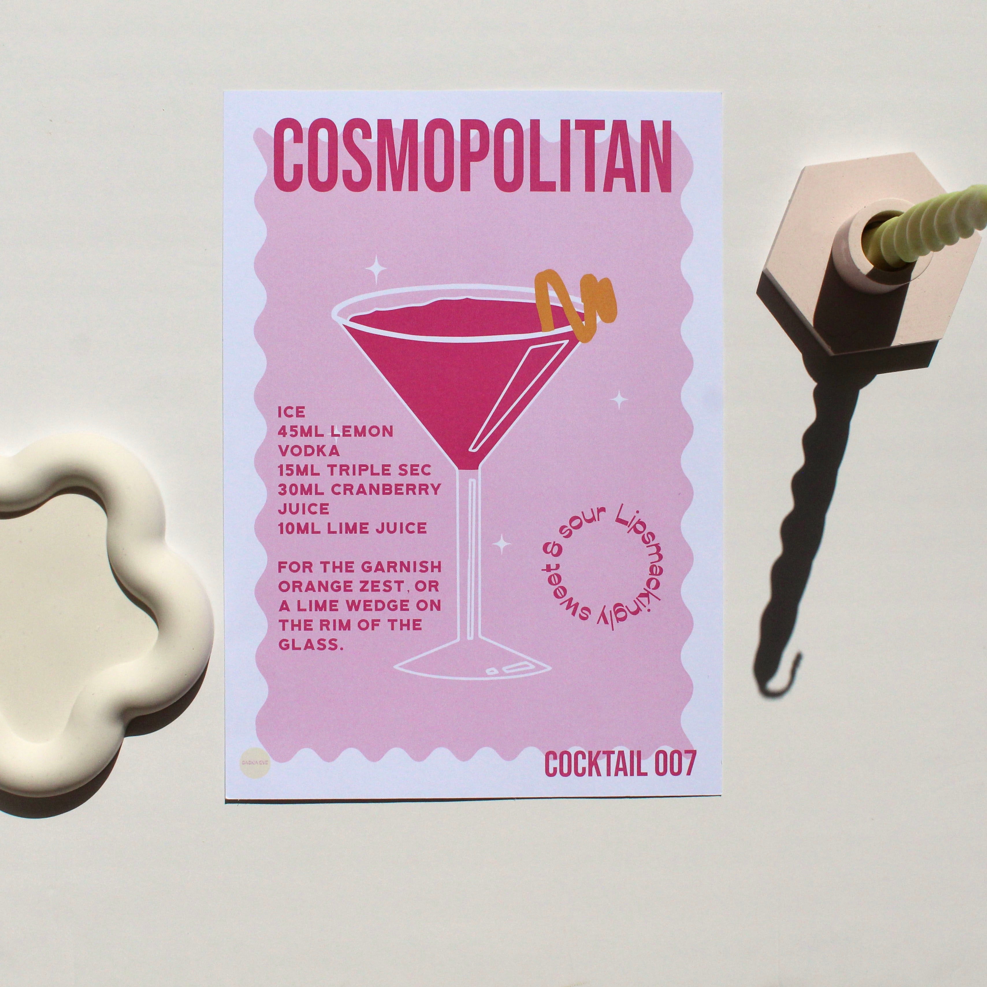 Cosmopolitan Cocktail Wall Art