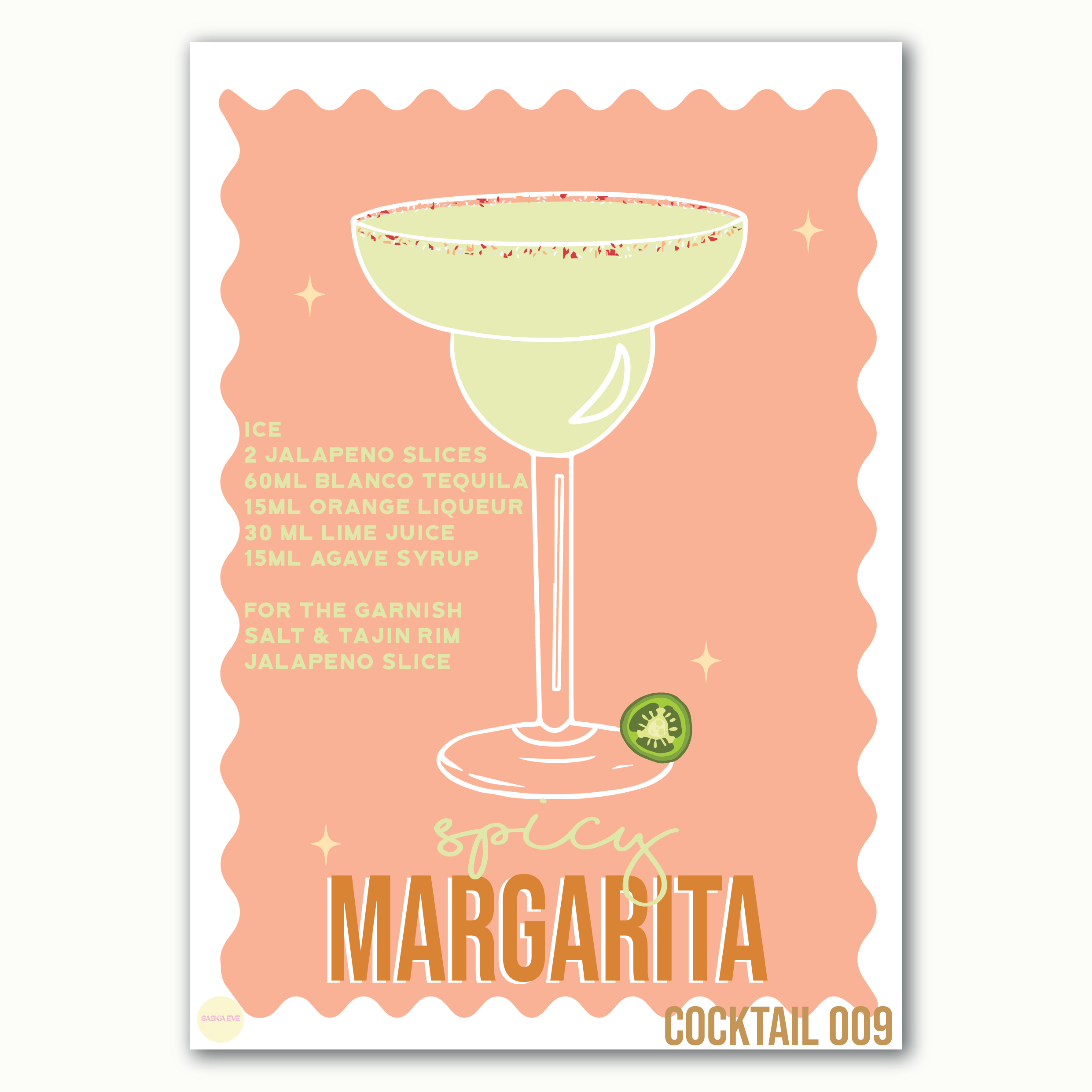 Spicy Margarita Cocktail Wall Art
